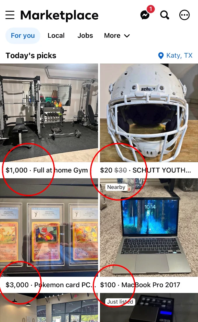 Facebook Marketplace listings near you